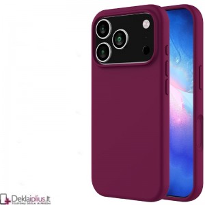 Plonas švelnus silikoninis dėklas - bordo spalvos (Apple Iphone 18 Pro/17 Pro)